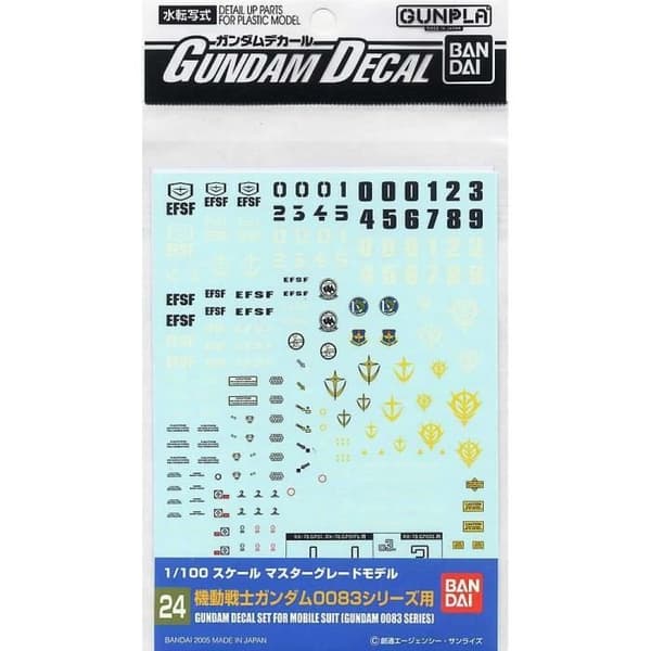 GUNDAM - GUNDAM DECAL 24 MG MULTI 0083 - MODELL KIT BANDAI MODELL KIT MK