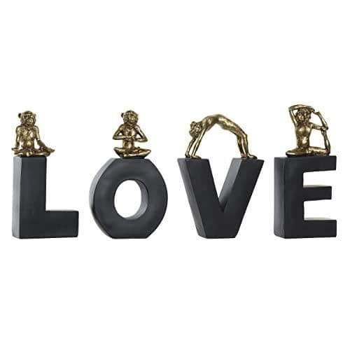 Dekorativ statyett - DKD HEMDEKOR - Estandar S3030141 - Svart och guld - Harts - 50 x 4,6 x 22,5 cm