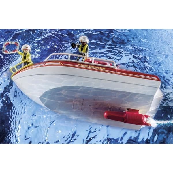 PLAYMOBIL 71598 Räddningsbåt och brandkår, brandmän, actionhjältar, 4 år och uppåt