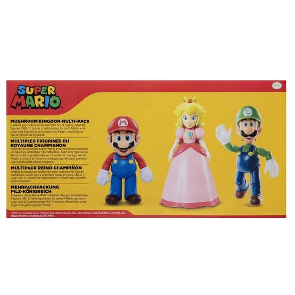 JAKKS Pacific Super Mario 4 tommers figursett Mushroom Kingdom