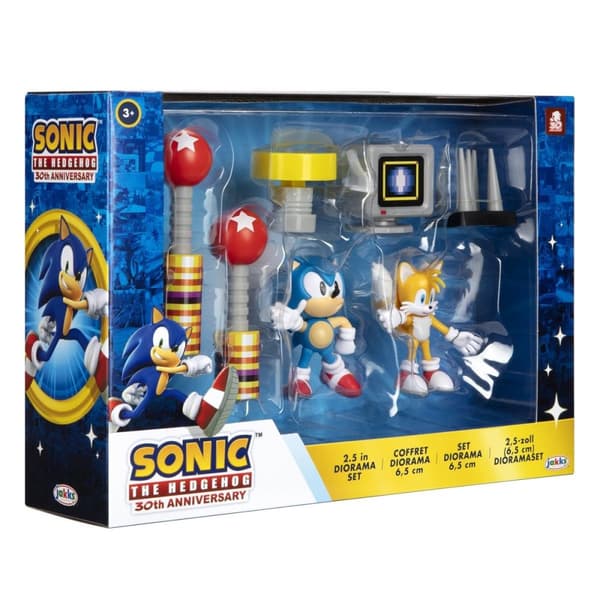 JAKKS Pacific Sonic the Hedgehog 2,5 tommers diorama-sett 30-årsjubileum