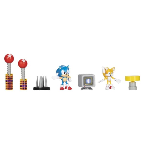 JAKKS Pacific Sonic the Hedgehog 2,5 tommers diorama-sett 30-årsjubileum