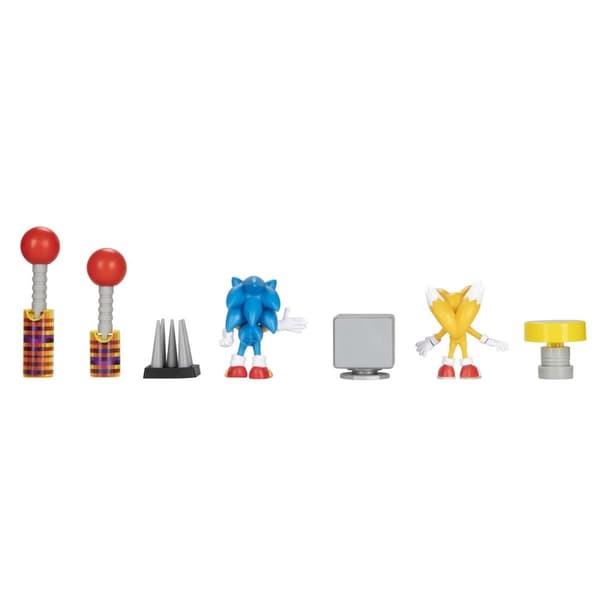 JAKKS Pacific Sonic the Hedgehog 2,5 tommers diorama-sett 30-årsjubileum