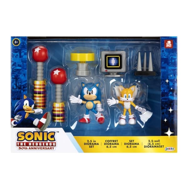 JAKKS Pacific Sonic the Hedgehog 2,5 tommers diorama-sett 30-årsjubileum