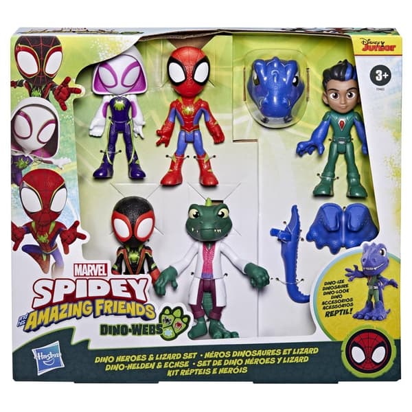 Spidey och hans fantastiska vänner Dino Webs Set med hjältar och ödlor
