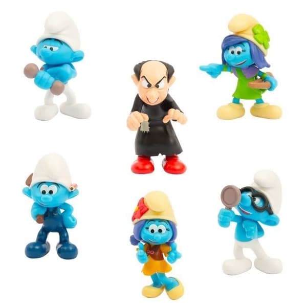 Figurer - GIOCHI PREZIOSI - Smurfarna - Box med 6 5 cm figurer inklusive 1 exklusiv Azrael - från 3 år - PUF14