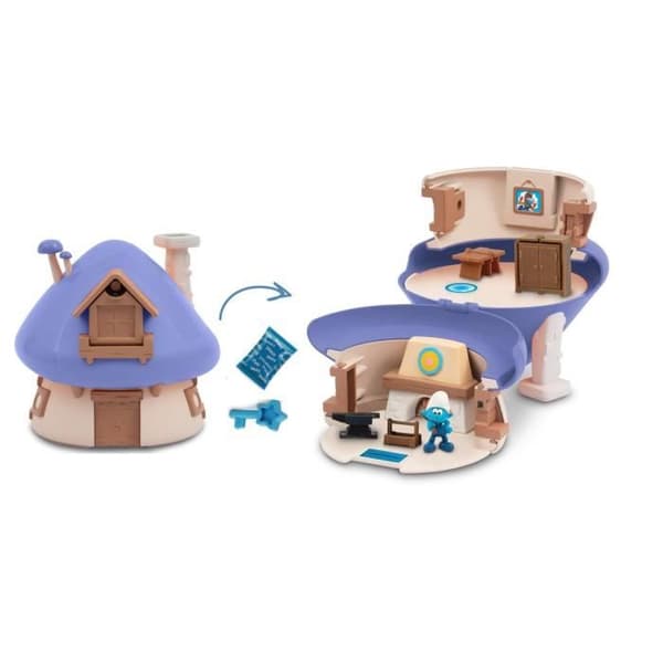 Lekhus - GIOCHI PREZIOSI - Smurfarna - Magiskt hus med 1 statyett och tillbehör - från 3 år - PUF28