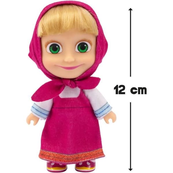 Docka och mjukislåda - MASHA AND BJÖRNEN - Masha 12 cm och Michka 20 cm - från 3 år - MHA21