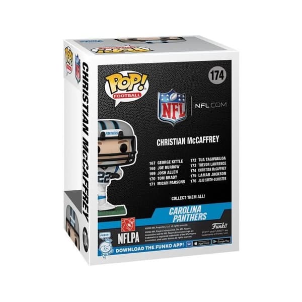 Funko - NFL - POP! Panthers Christian McCaffrey (Borta) 9 cm