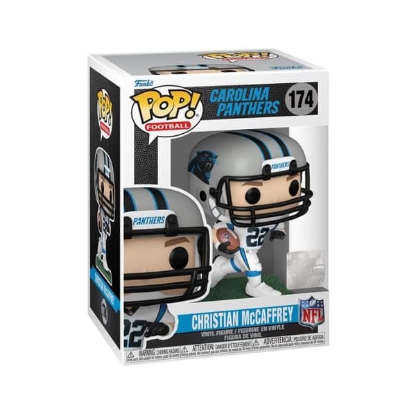 Funko - NFL - POP! Panthers Christian McCaffrey (Borta) 9 cm