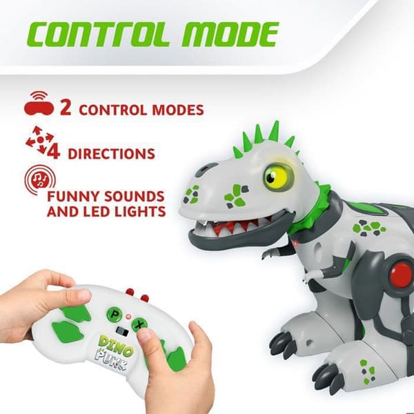 Dinopunk, barns fjärrkontroll Dinosaur programmerbar robot 20 åtgärder, leksak för barn 5 år gammal pojke Fjärrkontroll Robot Vector Robot