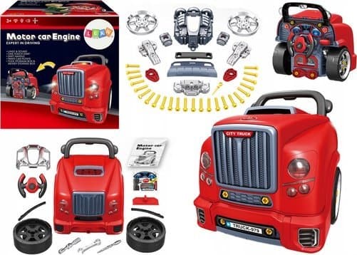 LeanToys Motor Demontering Truck DIYer Red Workshop