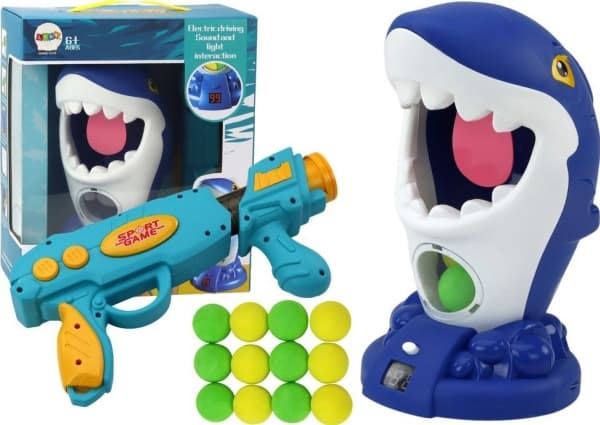 LeanToys Arcade Game Shark Shooting Ball Gun