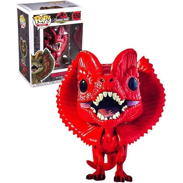 Jurassic Park Dilophosaurus Röd popfigur i miniatyr exklusiv för USA! Vinyl