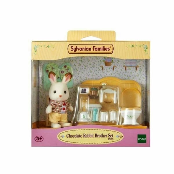 Action Figurer Sylvanian Families Chocolate Rabbit and Toilet Set