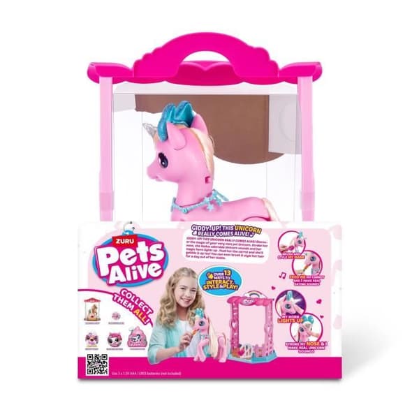 Interactive Unicorn - ZURU - My Magical Unicorn Pets Alive - 13 interaktioner och spel för att upptäcka magin i din enhörning