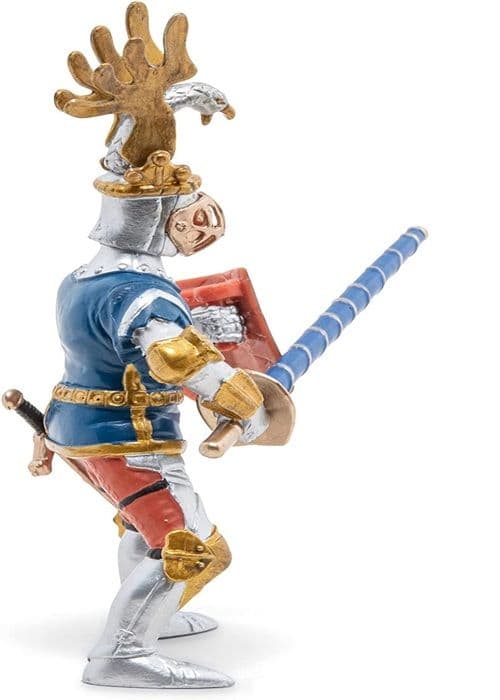 Blue Knight Fleur de Lys Figurine - PAPO - DEN MEDELTIDA VÄRLDEN - Lans, sköld och svärd - För barn