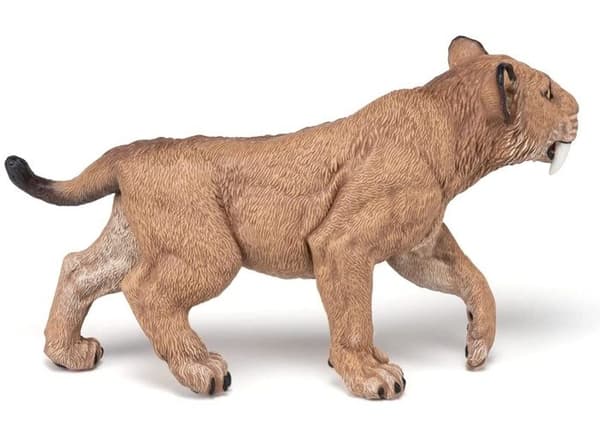 Förhistorisk statyett - PAPO - Ung Smilodon - Beige, vit och brun - för barn