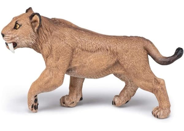 Förhistorisk statyett - PAPO - Ung Smilodon - Beige, vit och brun - för barn