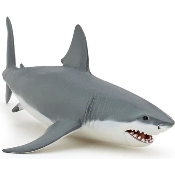 Shark Figurine - PAPO - THE MARINE UNIVERSE - Vit - För barn från 3 år och uppåt