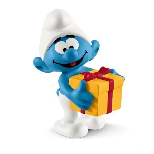 Schleich Smurfarna 20816 Figur - Skrattsmurf med gåva