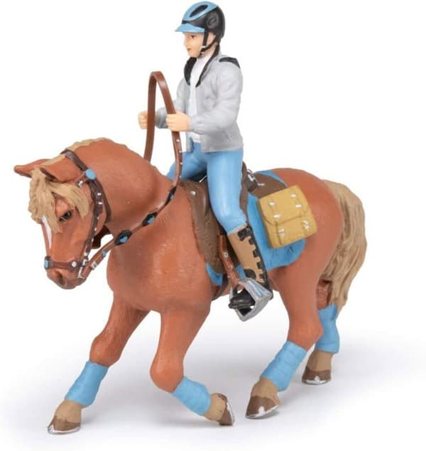 Ung ryttarhästfigur - PAPO - HÄSTAR, FÖL OCH PONNYER - Brun - Blandad - 3 år