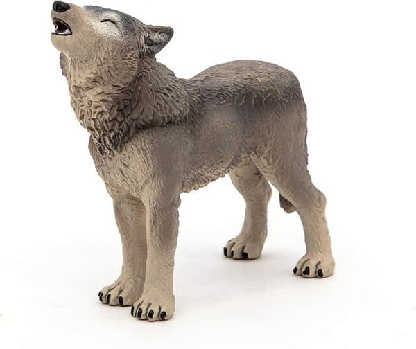 Howling Wolf Figurine - PAPO - Howling Wolf - Grå - Blandat - Från 3 år