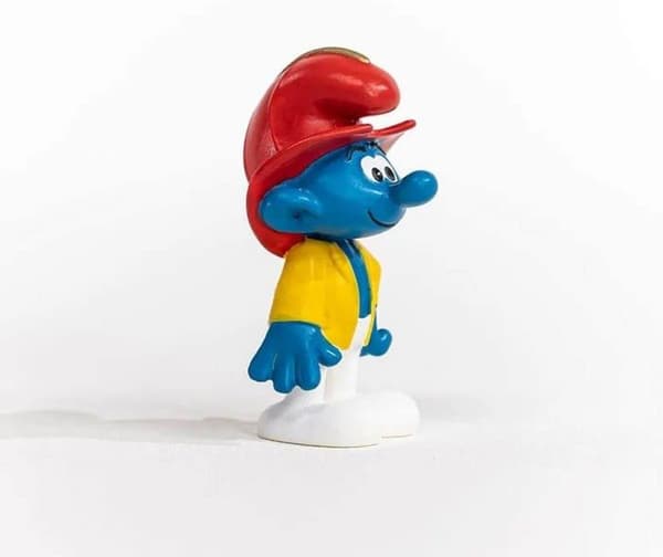 Smurffigur - SCHLEICH - Brandmanssmurf - Vit - Unik färg - Interiör