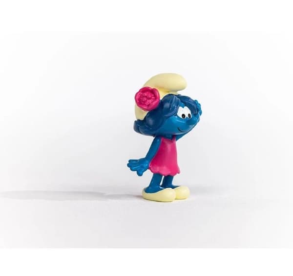 Smurffigur: Smurfett med en blomma - SCHLEICH - Pop! - Vit - Blandat - Från 3 år