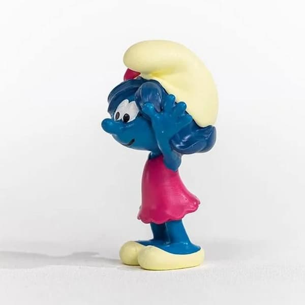 Smurffigur: Smurfett med en blomma - SCHLEICH - Pop! - Vit - Blandat - Från 3 år