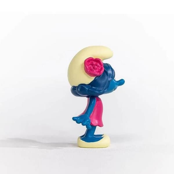 Figurine Schtroumpf : Schtroumpfette med en blomma