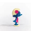 Miniatyrbild 5 av 5: Figurine Schtroumpf : Schtroumpfette med en blomma
