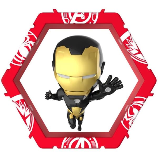 WOW! PODS - Avengers Collection - Metallic Iron Man, Bobble Head Light-Up Superhjältefigur, Leksaker