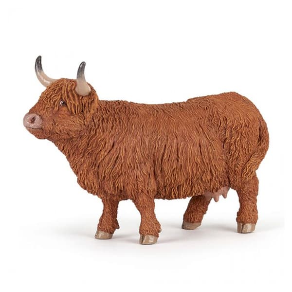 Figurin - PAPO - Highland Cow - Brun - Barn - Blandad