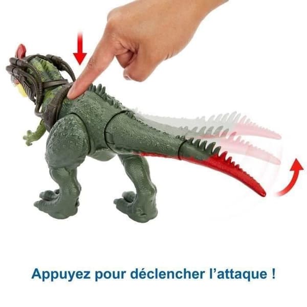 Figurine - MATTEL - Jurassic World Dino Trackers - Gigantic Trackers Sinotyrannus - Vit - Blandat - Grön