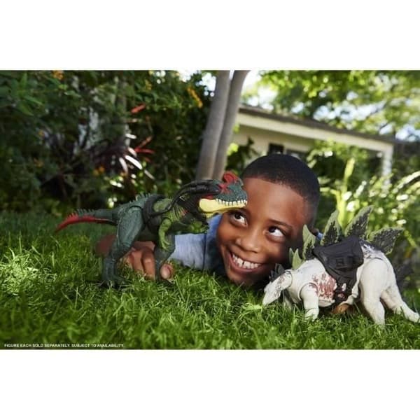 Figurine - MATTEL - Jurassic World Dino Trackers - Gigantic Trackers Sinotyrannus - Vit - Blandat - Grön