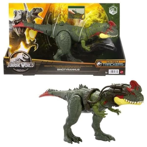 Figurine - MATTEL - Jurassic World Dino Trackers - Gigantic Trackers Sinotyrannus - Vit - Blandat - Grön