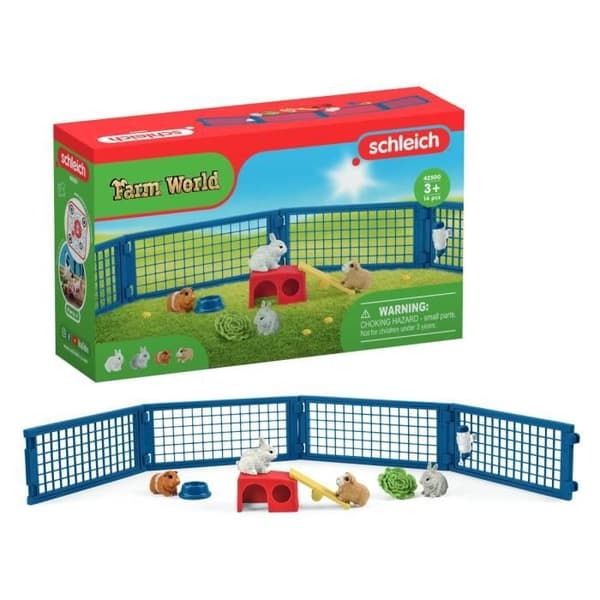 Hus för kanin och marsvin, statyett och tillbehörslåda, present till pojkar och flickor - Toy 3 Years och + -schleich