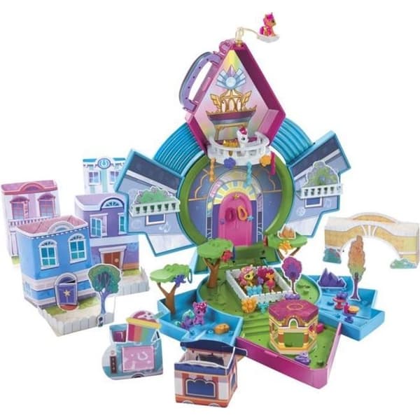 Mini Magic World - HASBRO - Mini kristallhus - 5 miniponnyer - Vit och flerfärgad