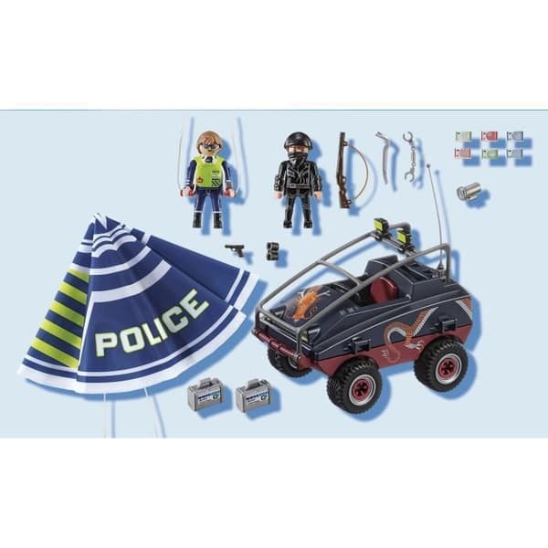 PLAYMOBIL - 70781 - Fallskärmsjägarepolis och banditfyra - Blå - Blandad - 5 år