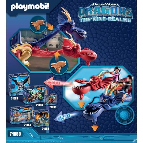 PLAYMOBIL 71080 Drakarna WuWei &amp; Jun, Leksak för Barn, 2 figurer och tillbehör, Drakar Nio Riken
