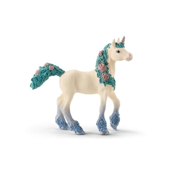 Statyett - SCHLEICH - Enhörning med blommor, föl - Bayala - Barn - Beige