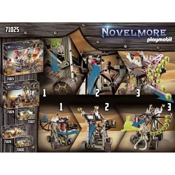 PLAYMOBIL Novelmore Sal'ahari Sands attacktorn med 3 skelett, 1 katapult och 1 maskingevärshjul