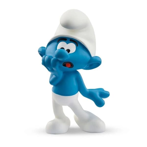 Fearful Smurf Figurine - SCHLEICH - Samlarmodell - Vit, blå och svart - För barn från 3 år och uppåt