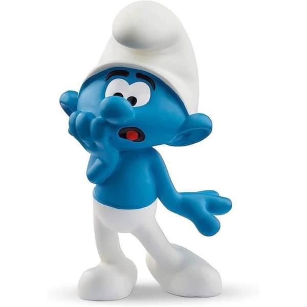Fearful Smurf Figurine - SCHLEICH - Samlarmodell - Vit, blå och svart - För barn från 3 år och uppåt