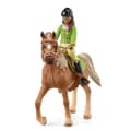 Miniatyrbild 2 av 5: Box med ryttaren Sarah och hennes mystiska häst - Set med avtagbar sadel och träns, rörlig figur - Full underhållning