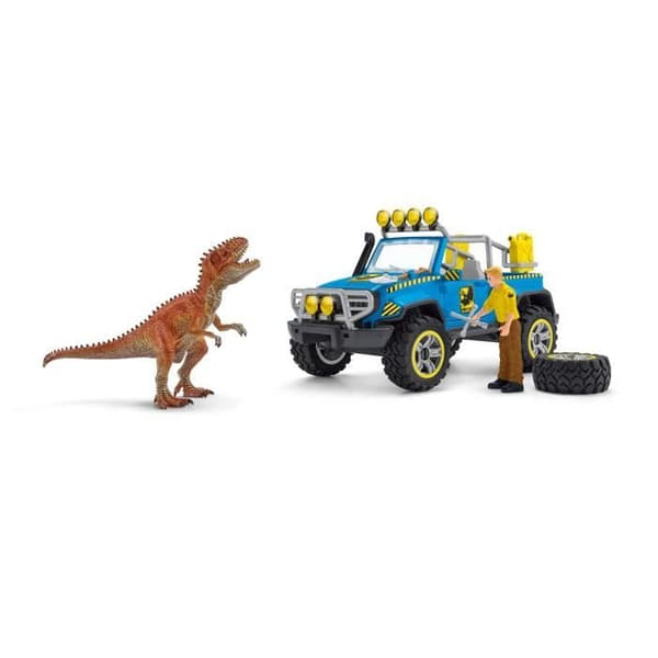 Coffret Terrängbil med Dino-förpost, dinosaurielek för barn från 4 år, Schleich 41464 DINOSAURER