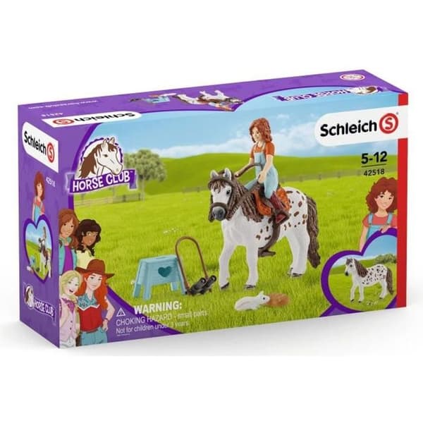 SCHLEICH - Hästklubb 42518 - Mia och Spotty - Hästfigur för barn