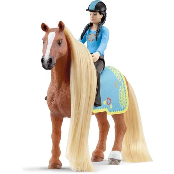 18-delad skönhetslåda för hästfigurer med Rider Kim - Present för pojkar och flickor från 5 år -