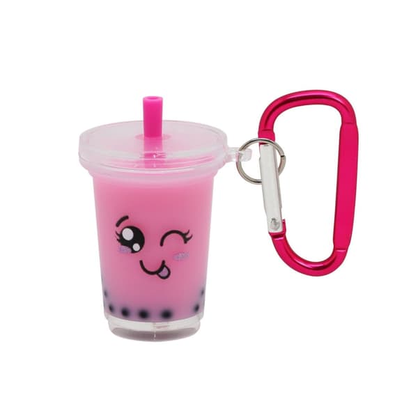 Clipz Boba Tea Bag Tag Strawberry Vaaleanpunainen